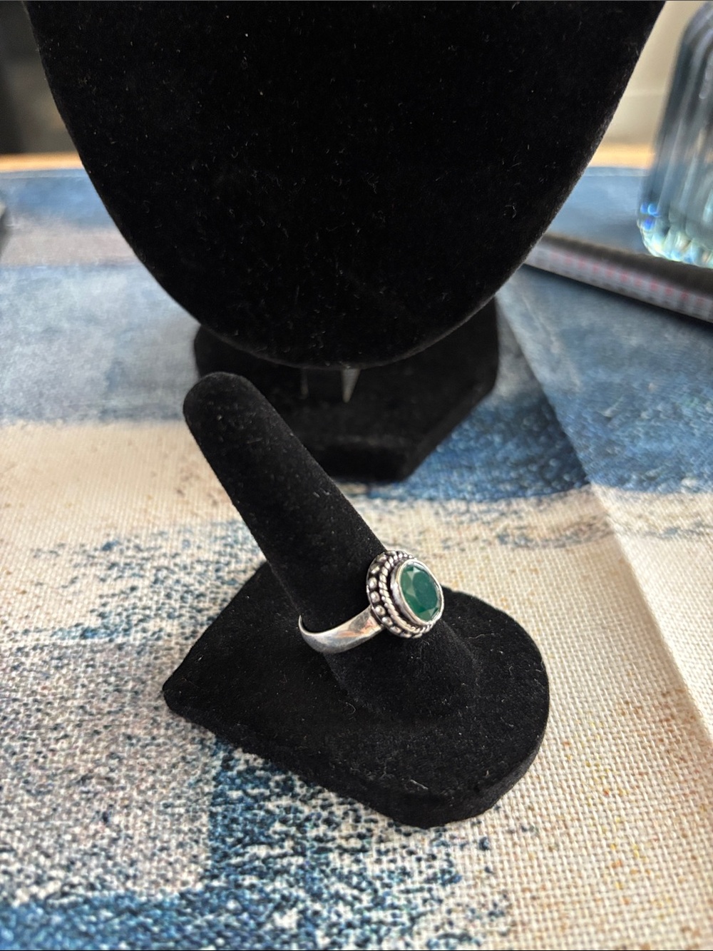 Sterling Silver Zambian Mines Emerald Handmade  Ring size 6 - Picture 2 of 4